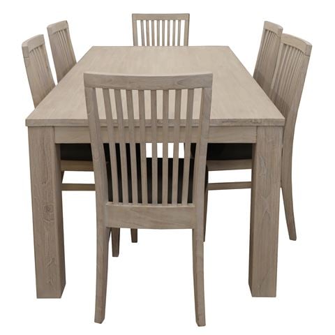 Urban Styling Foxglove Mt Ash Dining Set White 7pc - Peter's of Kensington