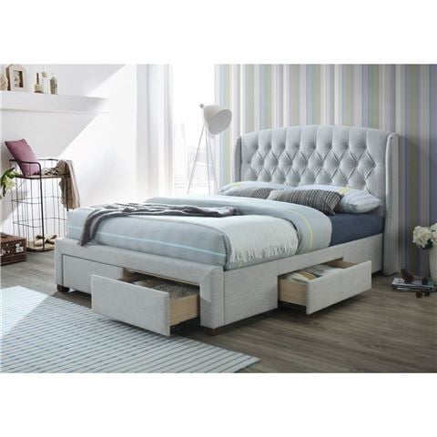 Urban Styling - Honeydew King Bed Frame With Drawers Beige