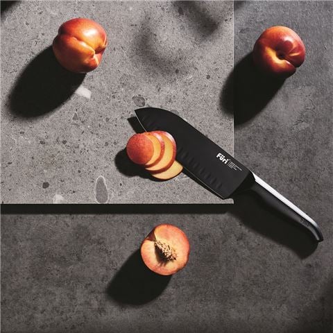 Furi - Pro Jet Black  East/West Santoku Knife 17cm