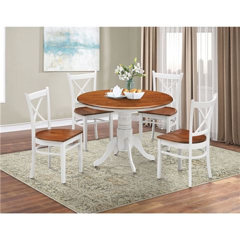 Urban Styling - Lupin Dining Chair Set X-back White Oak 4pc