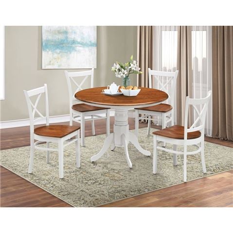 Urban Styling - Lupin Dining Chair Set X-back White Oak 6pc
