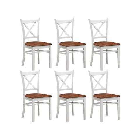 Urban Styling - Lupin Dining Chair Set X-back White Oak 6pc