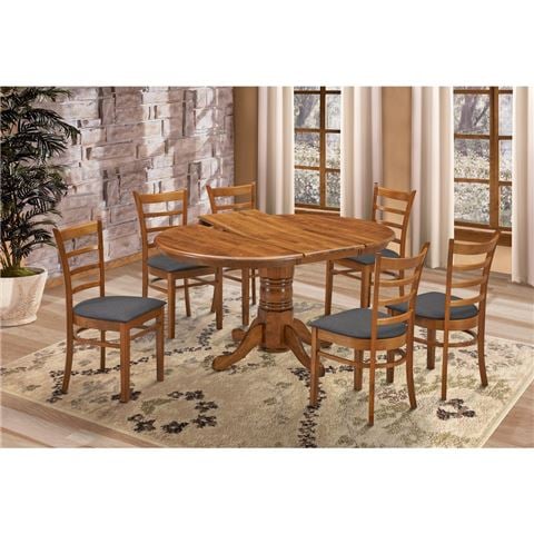 Urban Styling - Linaria Dining Chair Set X-back Walnut 8pc