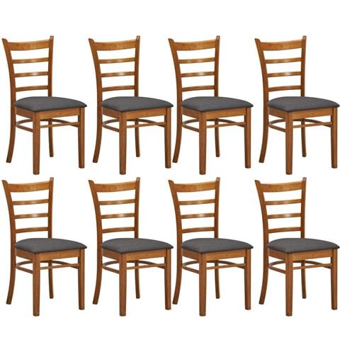 Urban Styling - Linaria Dining Chair Set X-back Walnut 8pc