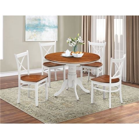 Urban Styling Lupin Dining Chair Set X-back White Oak 8pc - Peter's of Kensington