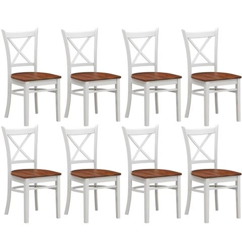 Urban Styling Lupin Dining Chair Set X-back White Oak 8pc - Peter's of Kensington