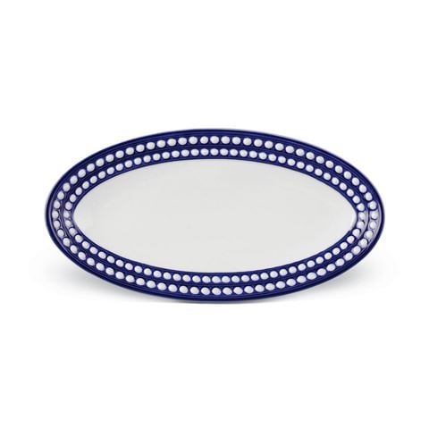 L'objet - Perlee Small Oval Platter Bleu 36x18cm