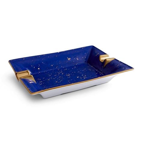 L'objet Lapis Ashtray w/24k Gold - Peter's of Kensington