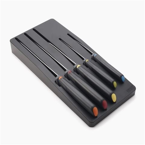 Joseph Joseph - Elevate Store  Knife Set w/Storage Tray Black 6pce