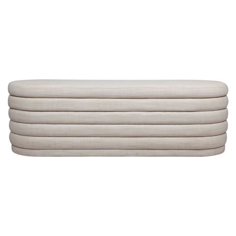 Cafe Lighting - Demi Storage Bench Ottoman Off White Linen