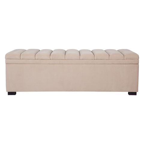 Cafe Lighting - Soho Storage Bench Ottoman Nude Velvet