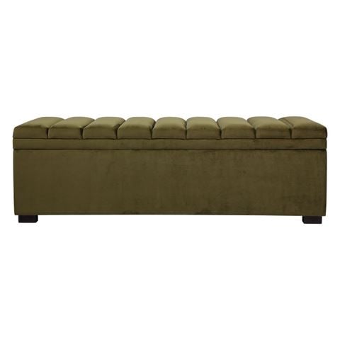 Cafe Lighting - Soho Storage Bench Ottoman Olive Velvet