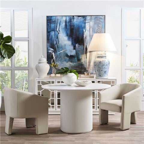 Cafe Lighting Arlo Round Dining Table White 1.2m - Peter's of Kensington