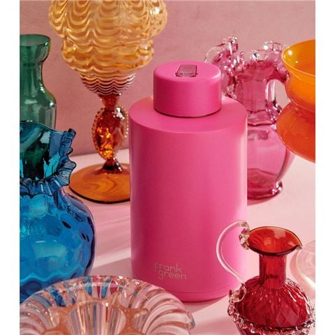 Frank Green - Ceramic Reusable Bottle w/Straw Lid Neon Pink 2L
