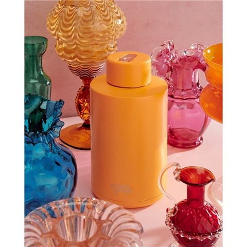 Frank Green - Ceramic Reusable Bottle w/Straw Lid Neon Orange 2L