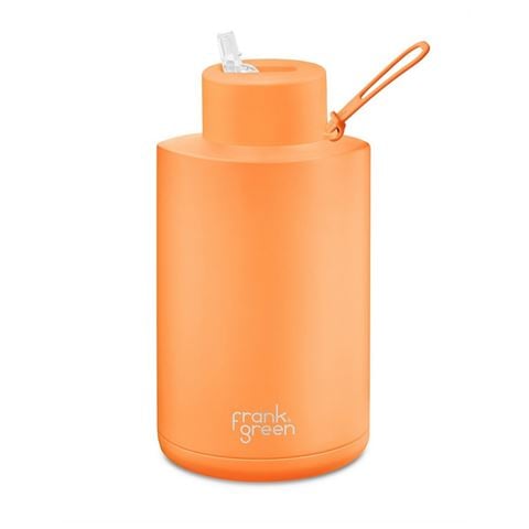 Frank Green - Ceramic Reusable Bottle w/Straw Lid Neon Orange 2L