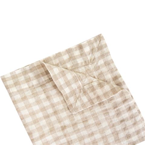 French Signature - Linen Napkin 50x50cm Gingham Natural/White
