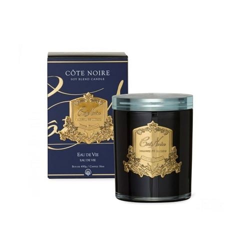 Cote Noire - Eau De Vie Candle w/Gold Crest & Crystal Glass Stand 450g