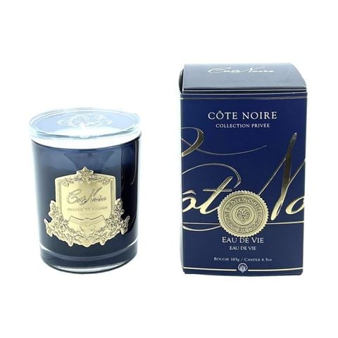 Cote Noire - Eau De Vie Soy Candle w/Gold Crest & Crystal Glass Stand 185g