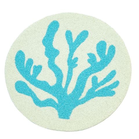 Luxe By Peter's - Coral Beaded Placemat Turquoise