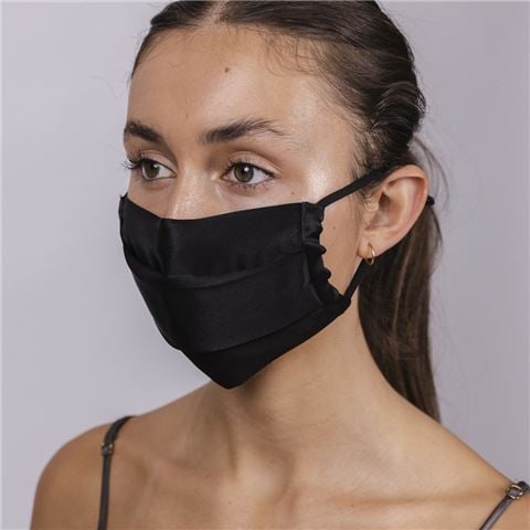 Silk Magnolia - Silk Face Mask Black