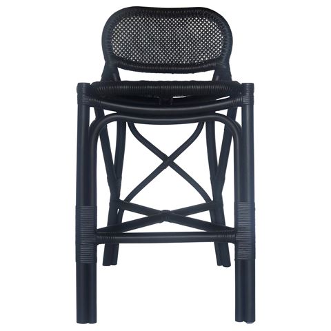 OneWorld Shaynna Blaze Fresno Curved Back Rattan Counter Stool Black 90cm - Peter's of Kensington