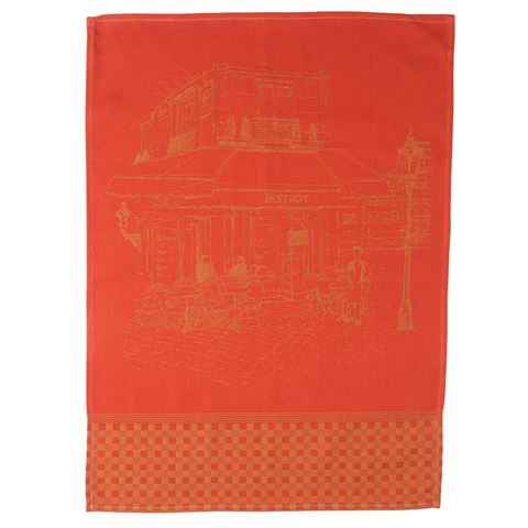 L'Ensoleillade Tea Towel Bistrot Red & Green - Peter's of Kensington