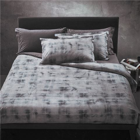 Diesel - Tartan Bleach Bedsheet Grey King 180x203cm Set 4pce