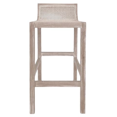 Amalfi Natural Elm Wood & Rattan Barstool