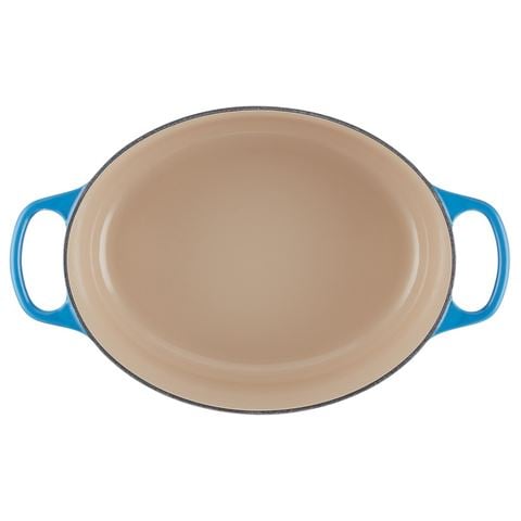 Le Creuset Signature Oval Casserole Azure Blue 29cm/4.7L - Peter's of Kensington