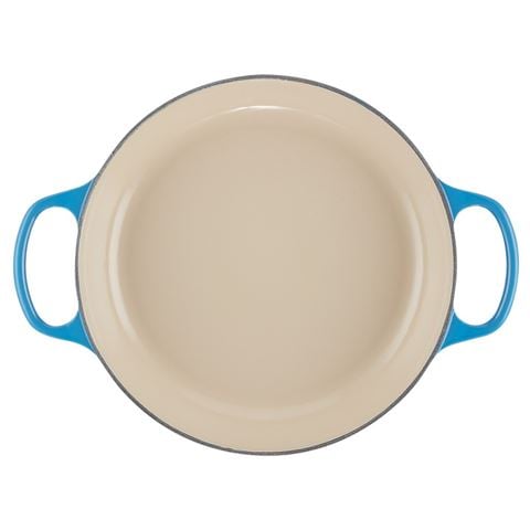 Le Creuset Signature Shallow Casserole Azure Blue 26cm/2.2L - Peter's of Kensington