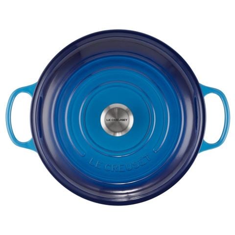 Le Creuset Signature Shallow Casserole Azure Blue 30cm/3.5L - Peter's of Kensington