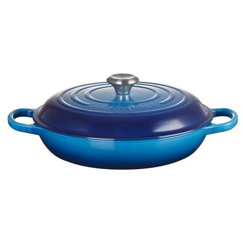 Le Creuset Signature Shallow Casserole Azure Blue 30cm/3.5L - Peter's of Kensington