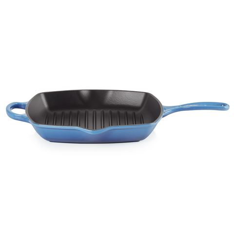 Le Creuset Signature Square Grillit Azure Blue 26cm - Peter's of Kensington