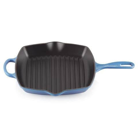 Le Creuset Signature Square Grillit Azure Blue 26cm - Peter's of Kensington