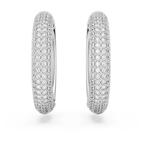 Swarovski Jewellery - Dextera Crystal Pavé Hoop Earrings w/Rhodium Plate