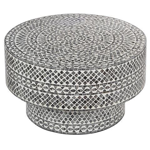 Design Arc Furniture Diamond Mother Of Pearl Coffee Table Black - Peter's of Kensington