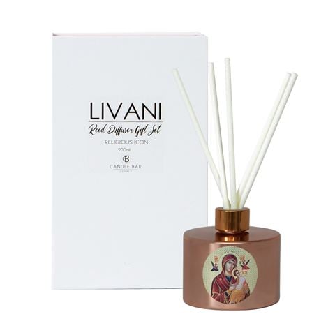 Candle Bar - Religious Icon Reed Diffuser Gift Set Livani Rose Gold 2pce