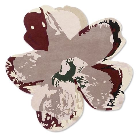 Ted Baker Rugs - Shaped Magnolia Round Rug Burgundy 150cm