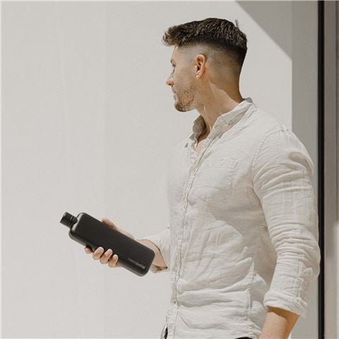 Memobottle - Slim Stainless Steel Black