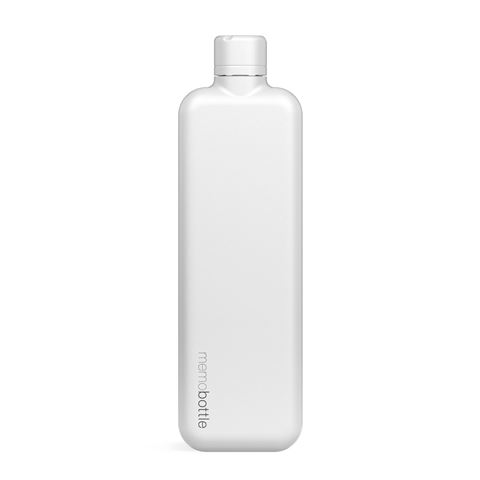 Memobottle - Slim Stainless Steel White