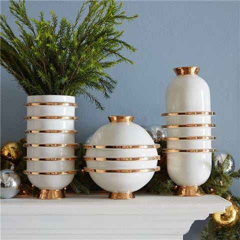 Jonathan Adler Orbit Urn Vase White/Gold - Peter's of Kensington