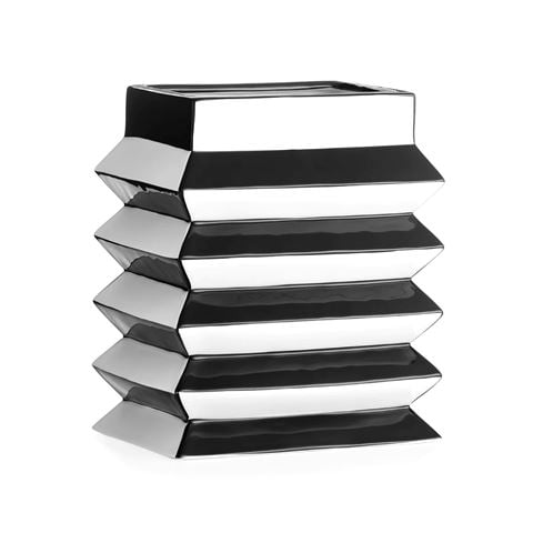 Jonathan Adler - Pleat Small Vase Black/White