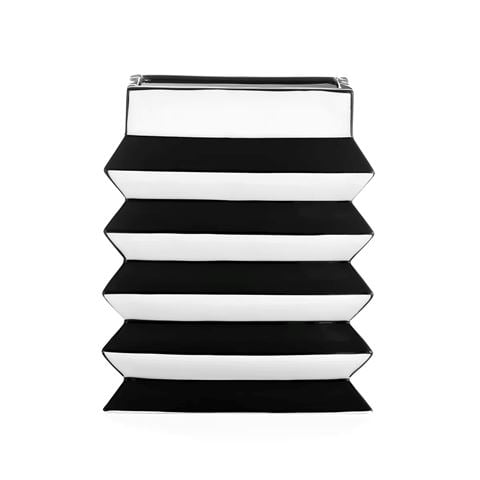 Jonathan Adler - Pleat Small Vase Black/White