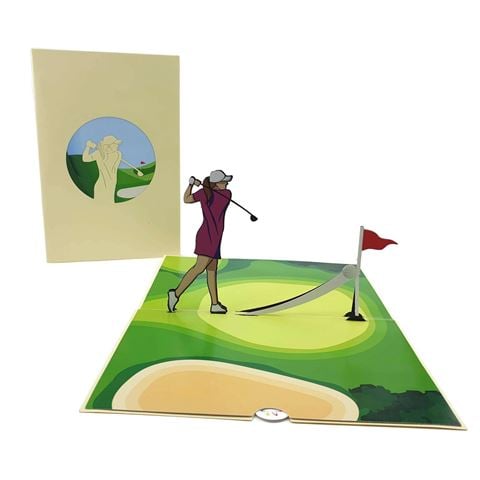 Colorpop - Lady Golfer Pop Up Card