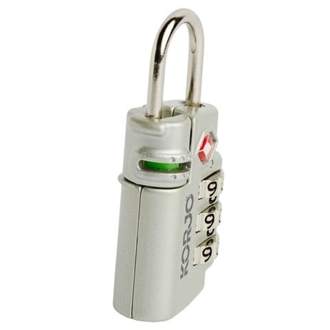 Korjo - TSA Compliant Combination Lock with Indicator Silver