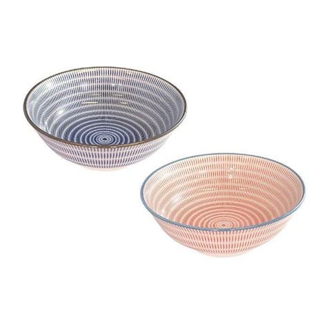 Japanese Ceramics Oka Bowl Set 2pce 19.5cm - Peter's of Kensington