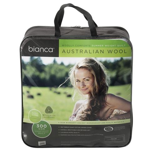 Bianca - Australian Wool Quilt Summer Weight 300gsm Double