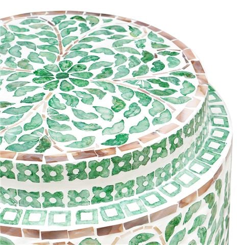 Design Arc Furniture Miranda Turquoise Shell Inlay Cylinder Table - Peter's of Kensington