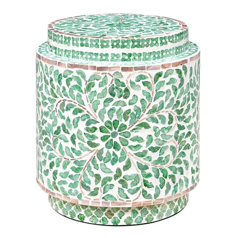 Design Arc Furniture Miranda Turquoise Shell Inlay Cylinder Table - Peter's of Kensington
